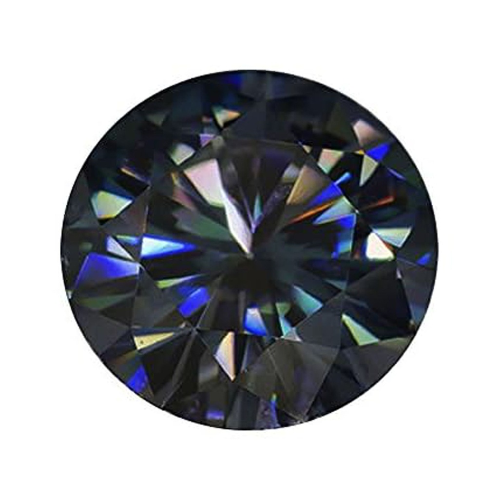Loose Moissanite Peacock Blue Clean Round Cut 3.00 MM 