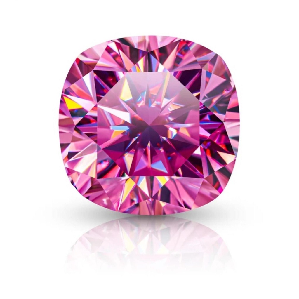 Loose Moissanite Pink Clean Cushion Cut 4.50 MM