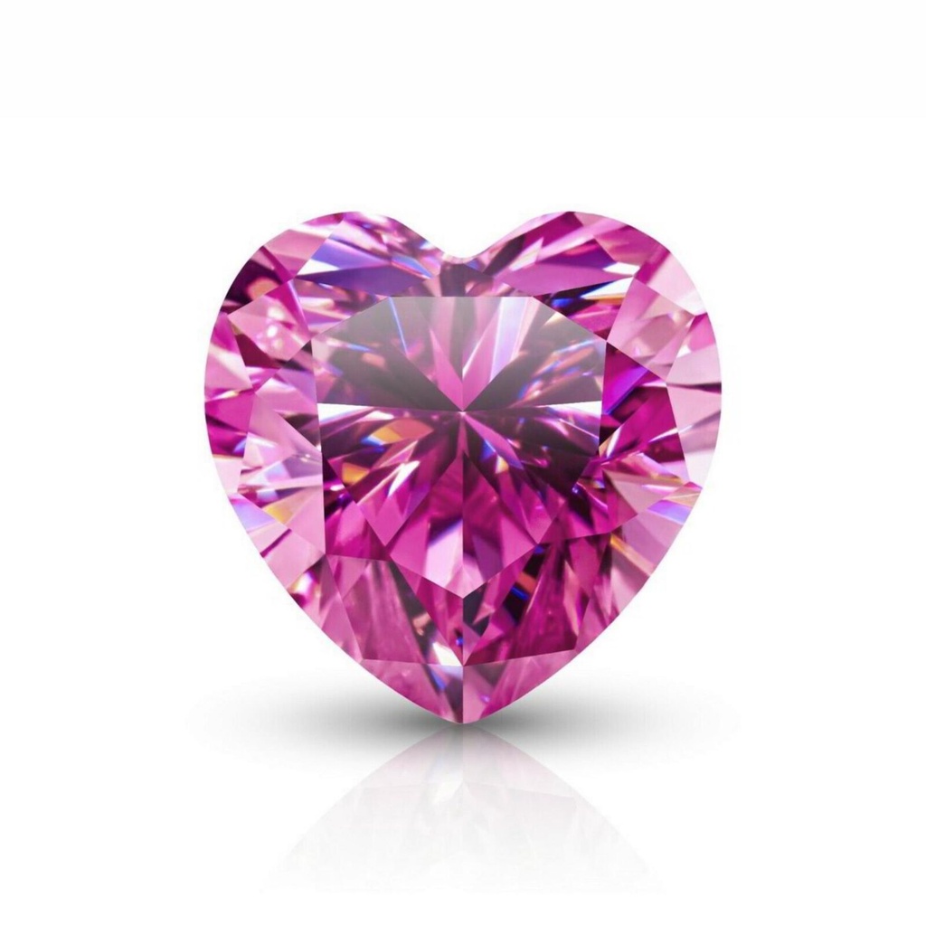 Loose Moissanite Pink Clean Heart Cut 5.00 MM