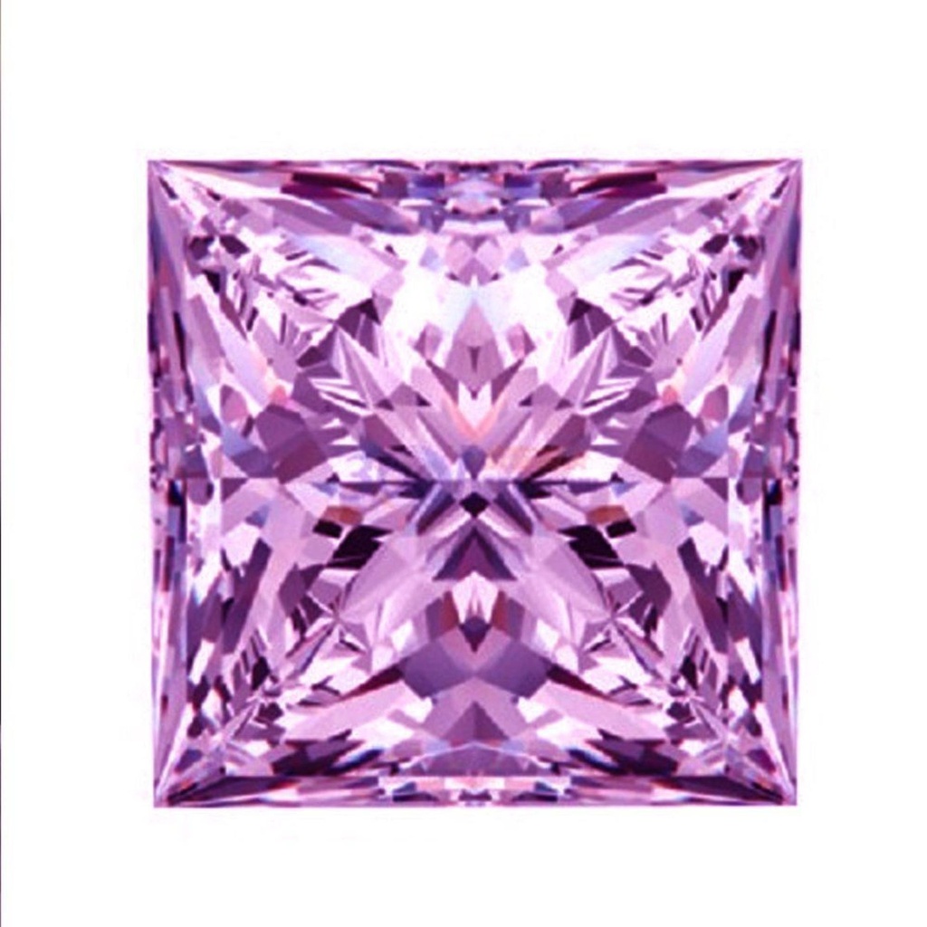 Loose Moissanite Pink Clean Princess Cut 3.50 MM