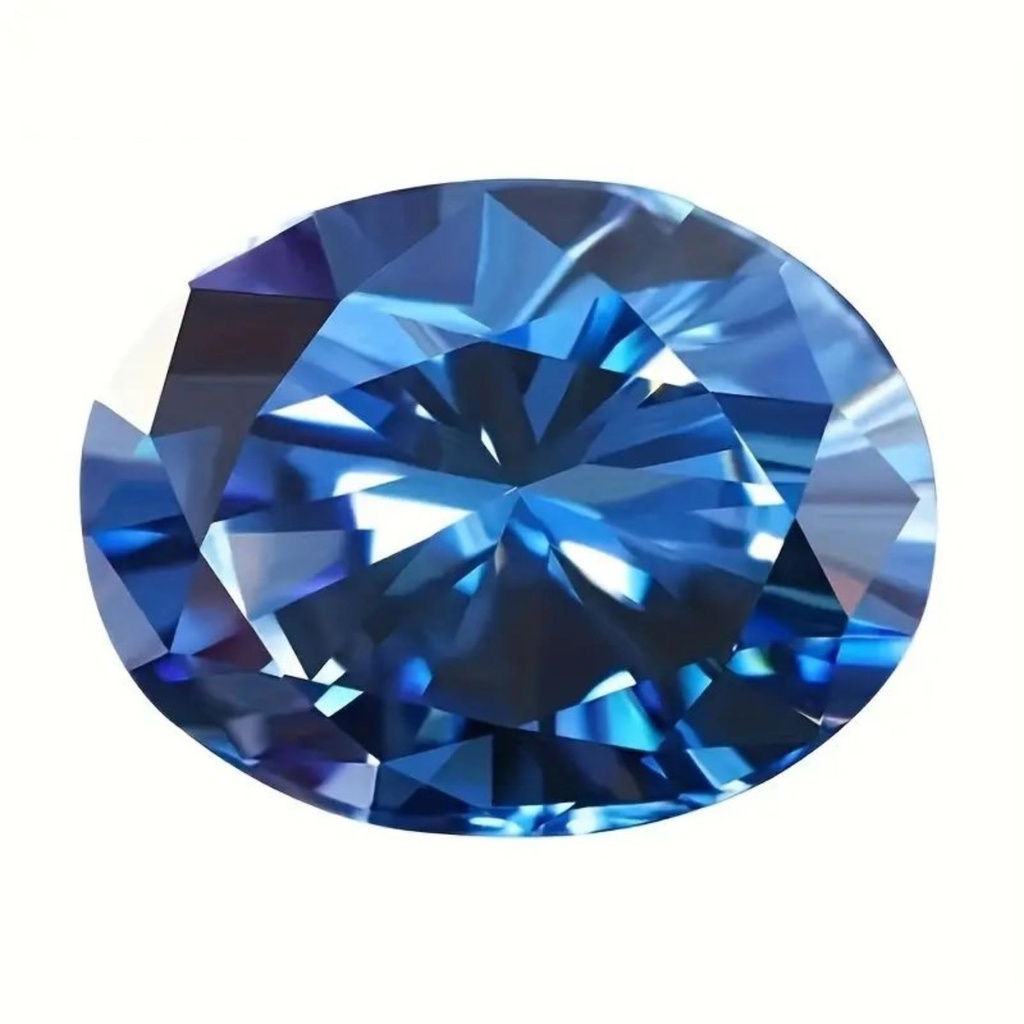Loose Moissanite Royal Blue Clean Oval Cut 7.00 x 5.00 MM