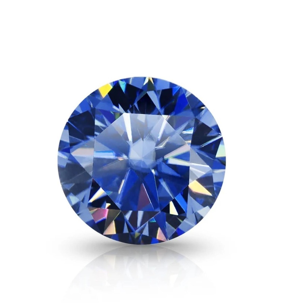 Loose Moissanite Royal Blue Clean Round Cut 10.00 MM