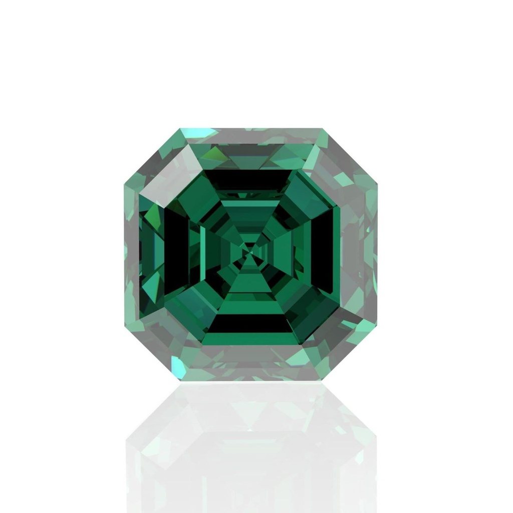 Loose Moissanite Vivid Green Clean Asscher Cut 10.00 MM