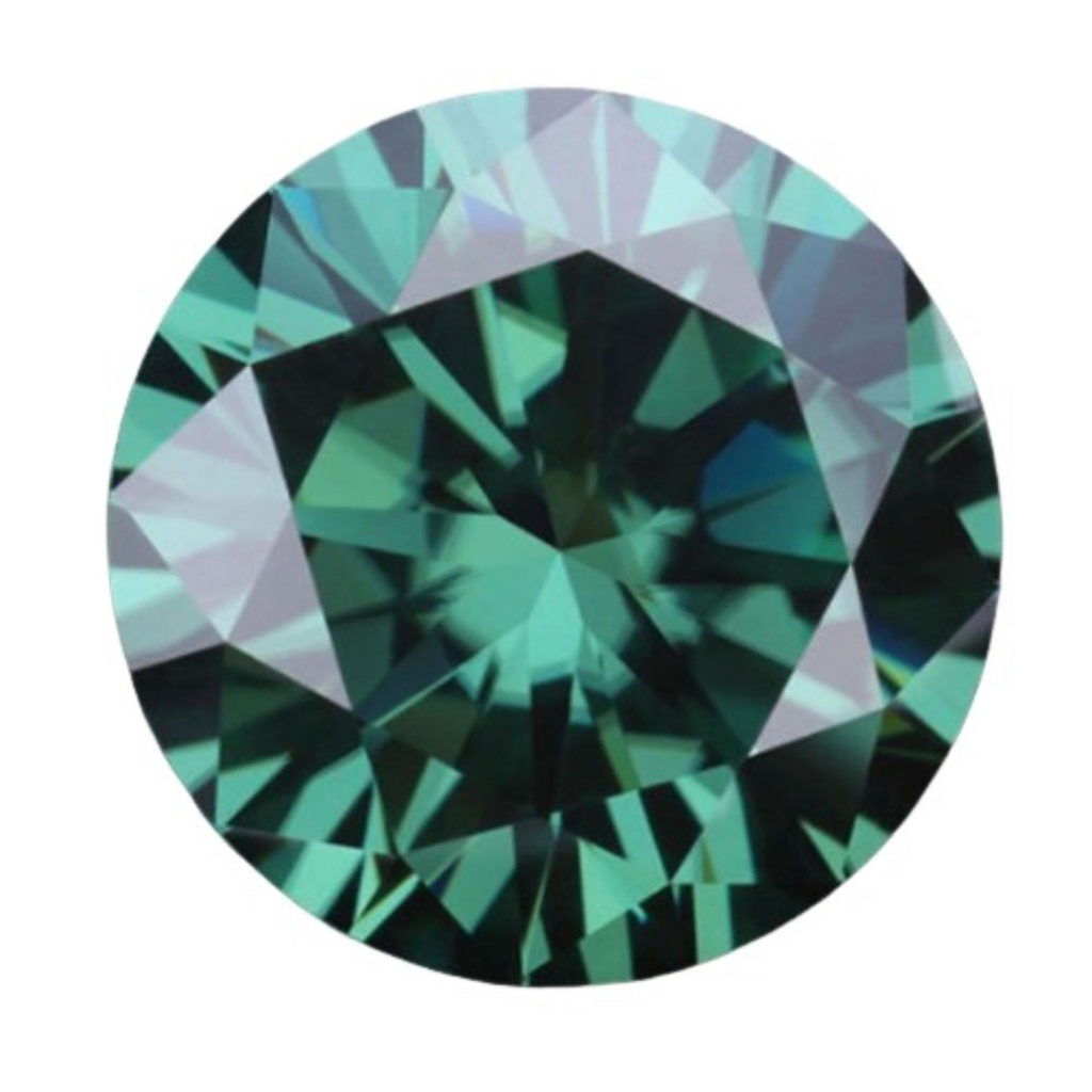 Loose Moissanite Vivid Green Clean Round Cut 12.00 MM