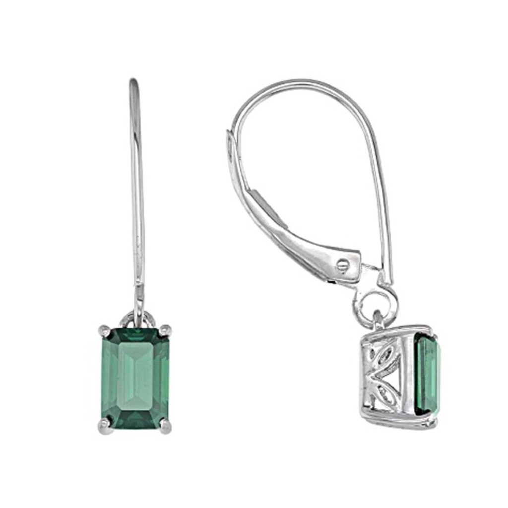 Emerald Cut Stone Dangal Drop Earrings for Women