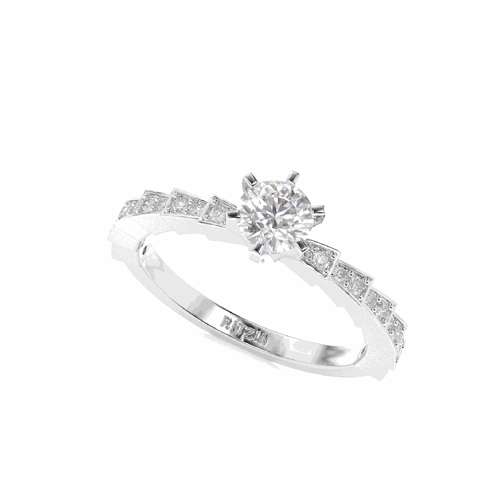 Ring Solitaire With Accents White Gold