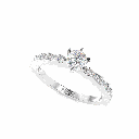 Ring Solitaire With Accents White Gold