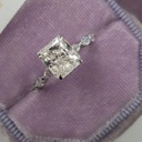  Radiant Cut Moissanite Ring, Forever One, Engagement Wedding Ring, Solitaire Ring