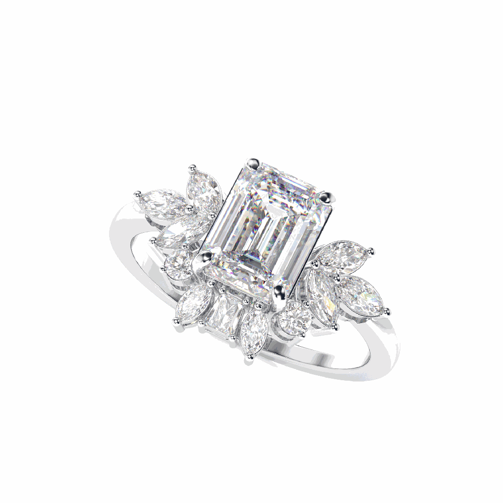 Emerald Diamond Engagement Ring for Women