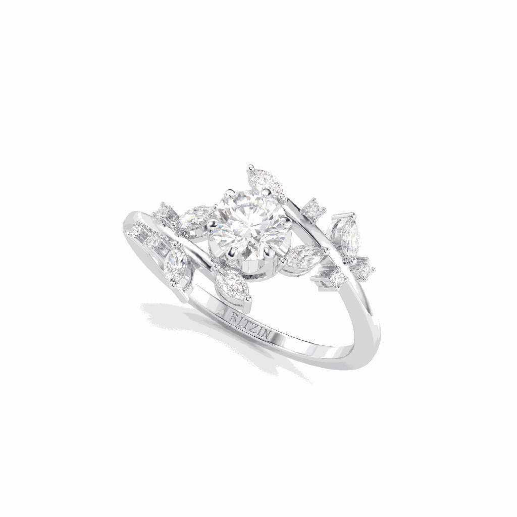 Round Diamond Fancy Engagement Ring for Women