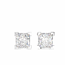 Princess Cut Hidden Halo Stud Earrings   