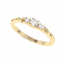 Round  Diamond Three Stone Engagement Ring for Women