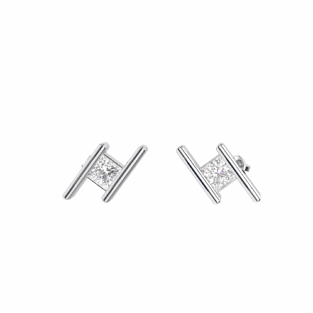 Princess Diamond Earrings For Women