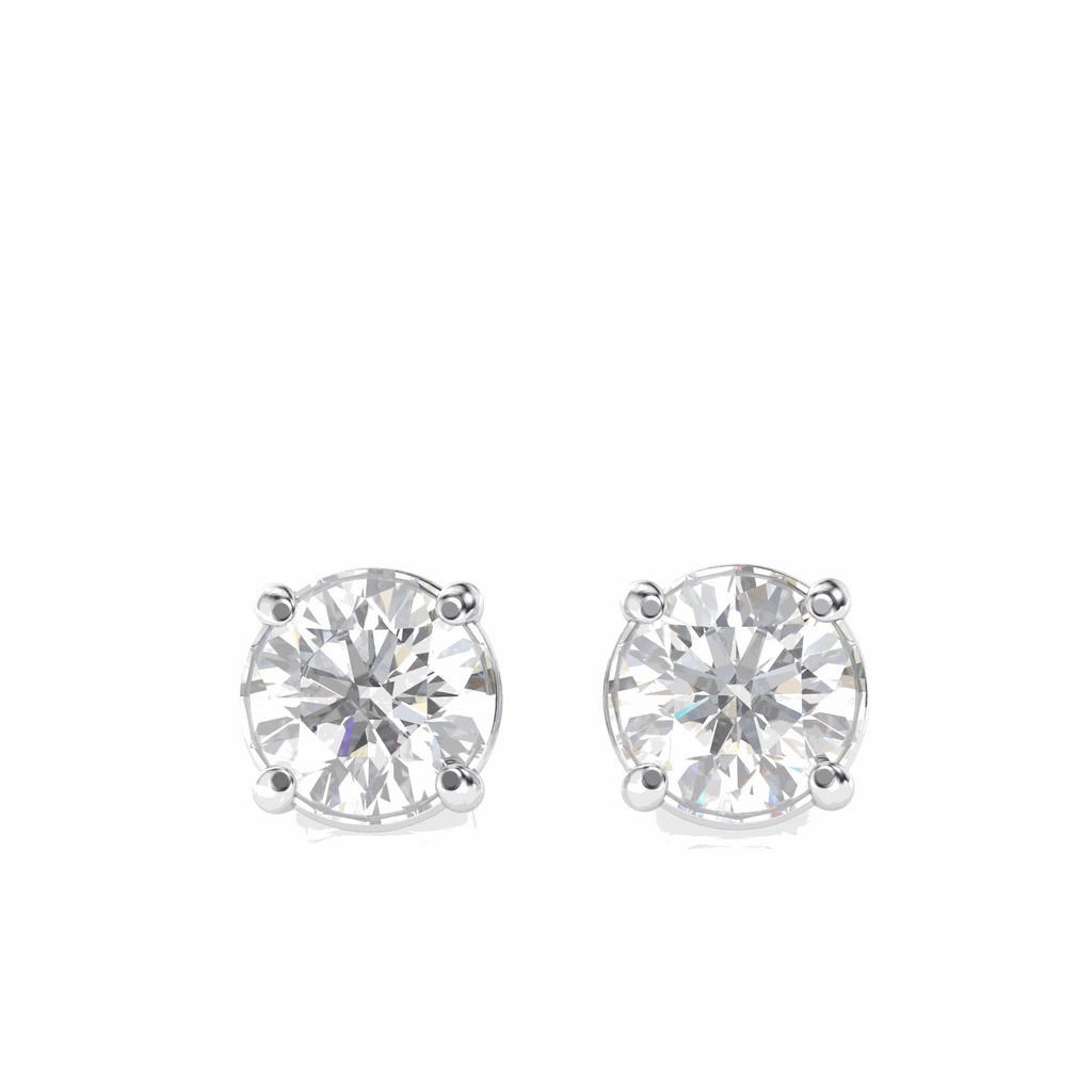  Round Cut Stone Stud Earring For Women