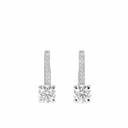 Round Cut Stone Hoop Earring For Women