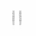 Round Cut Stone Hoop Earring For Women