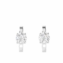 Round Cut Stone Hoop Earring For Women