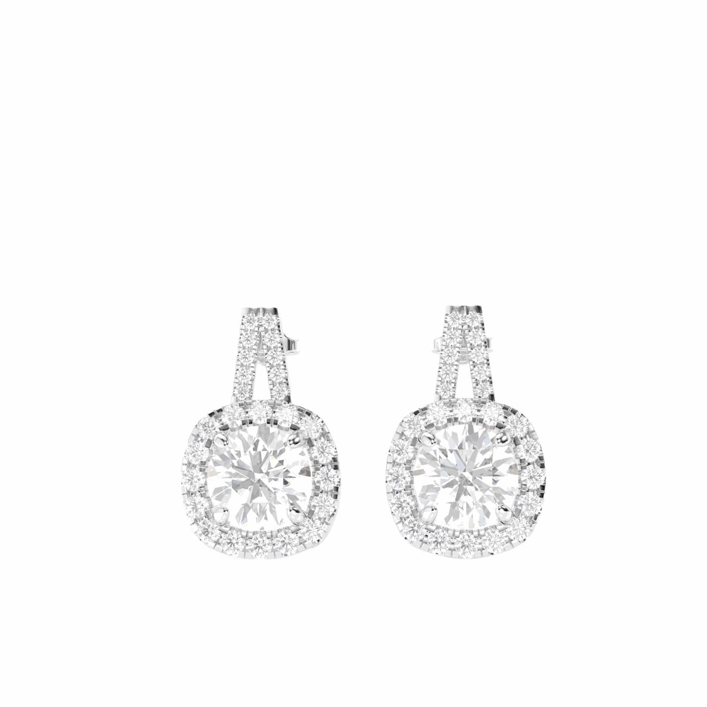 Fancy Drop Earrings Round Cut