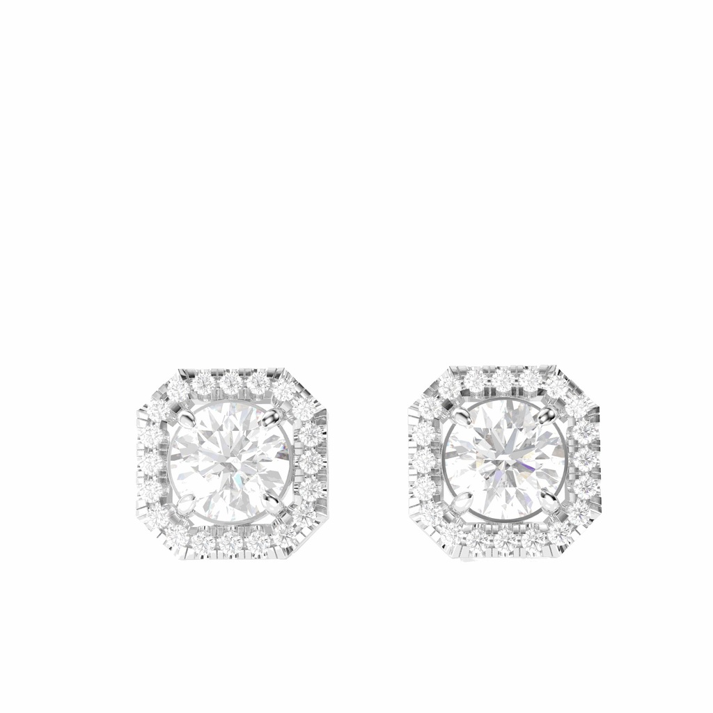 Round Cut Stone Stud Earring For Women
