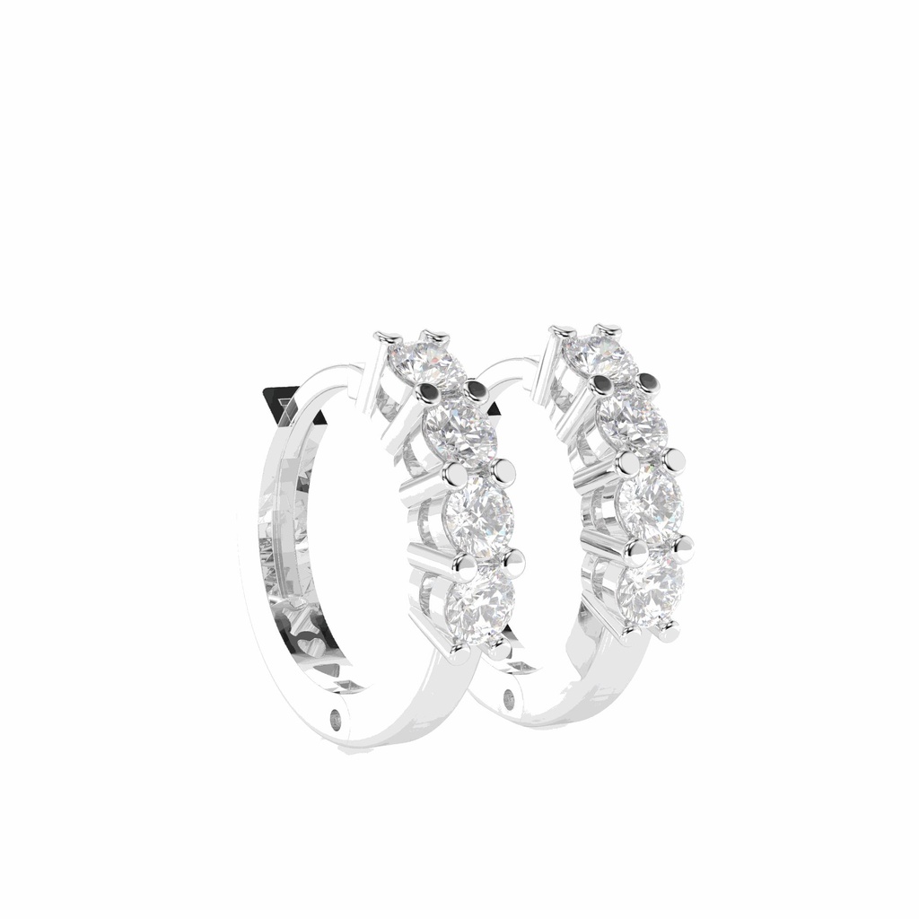 Round Cut Huggie Hoop Earrings