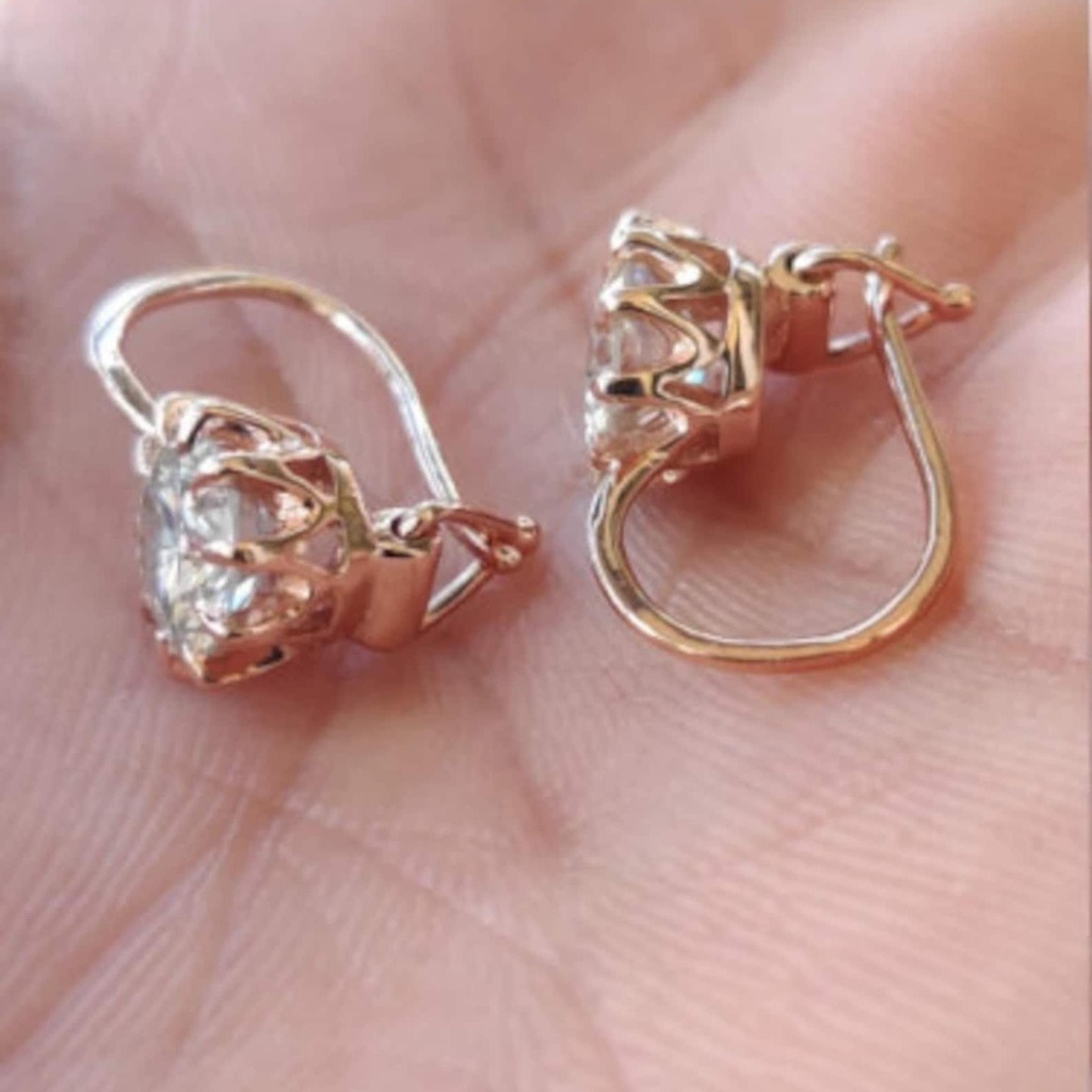 Round Cut Stone Clip-on Earrings for Women