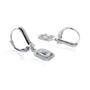  Emerald Cut Moissanite Drops/Dangle Earring For Women