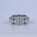 Round Cut Stone Engagement Band for Women
