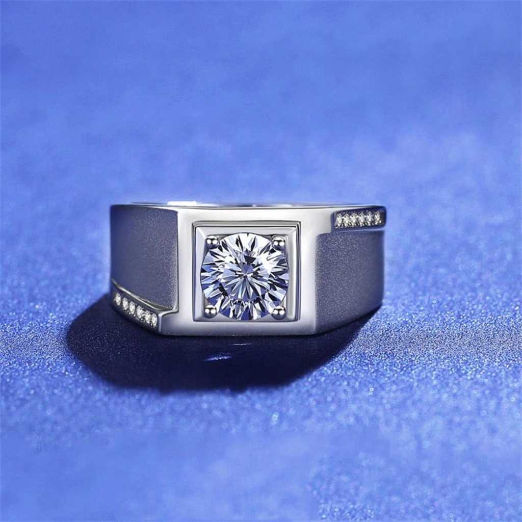 Moissanite Rund Diamond Engagement Ring for Men