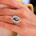 Marquise Cut Black / Gold Engagement Ring