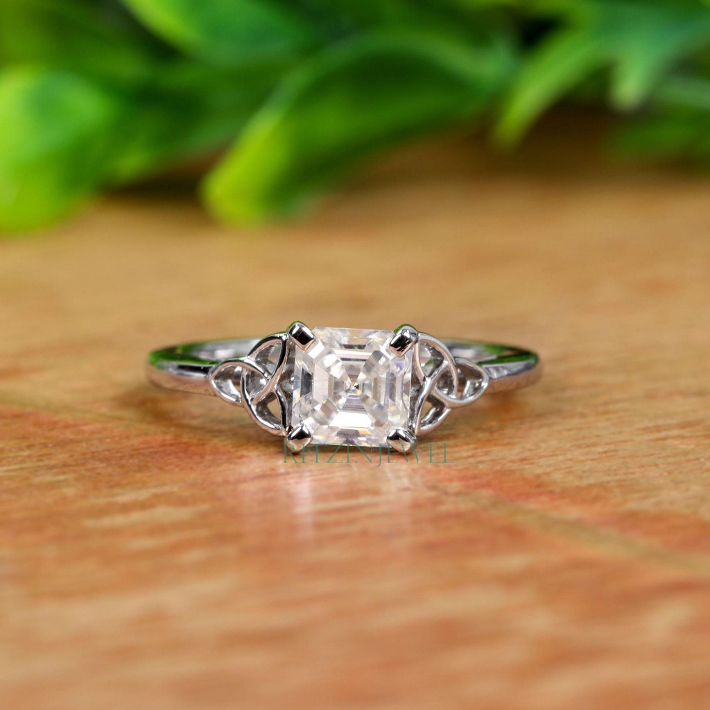 Asscher Diamond Engagement Ring for Women