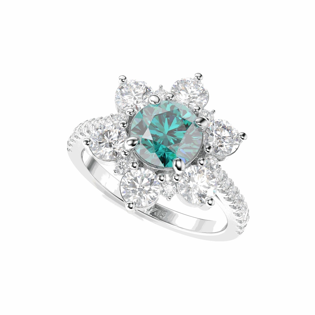 Round Art Deco Engagement Ring for Women