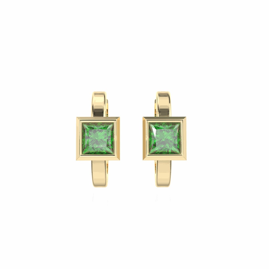 Princess Cut Moissanite Stone Hoop Earring For Women