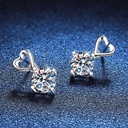 Round Earring for Women 18K White Gold Plated Silver