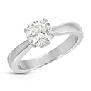 Round Solitaire Cathedral Lab Grown Diamond Engagement Ring, 14k White Gold, IGI CERTIFIED