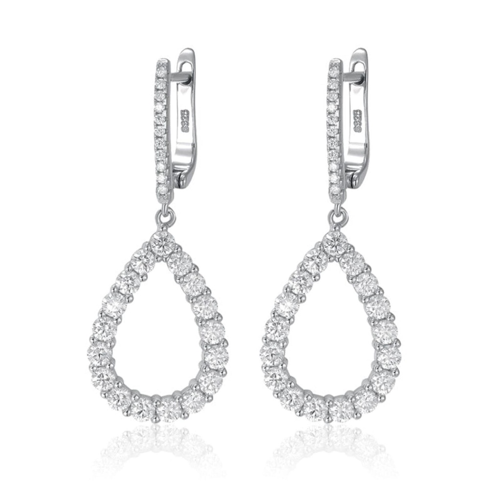 Luxury Earring 18K White Gold Plated Silver