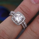 Cushion Shape Diamond Bridal Ring For Women