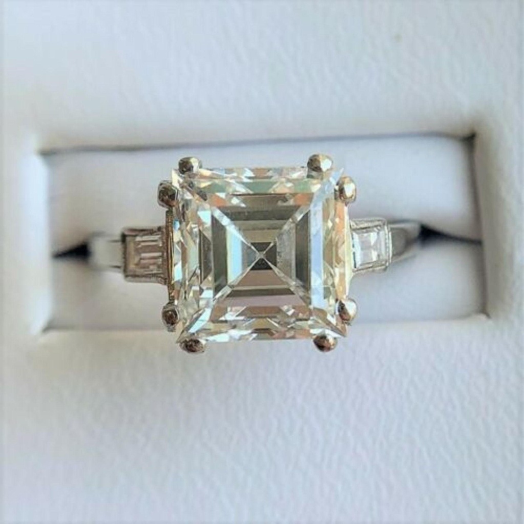 Asscher Diamond Engagement Ring for Women Ring