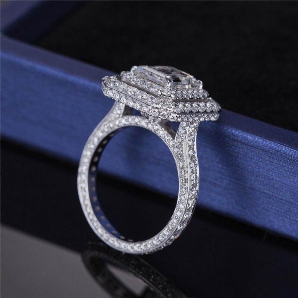 Emerald Lab-Grown Diamond Ring14K Gold