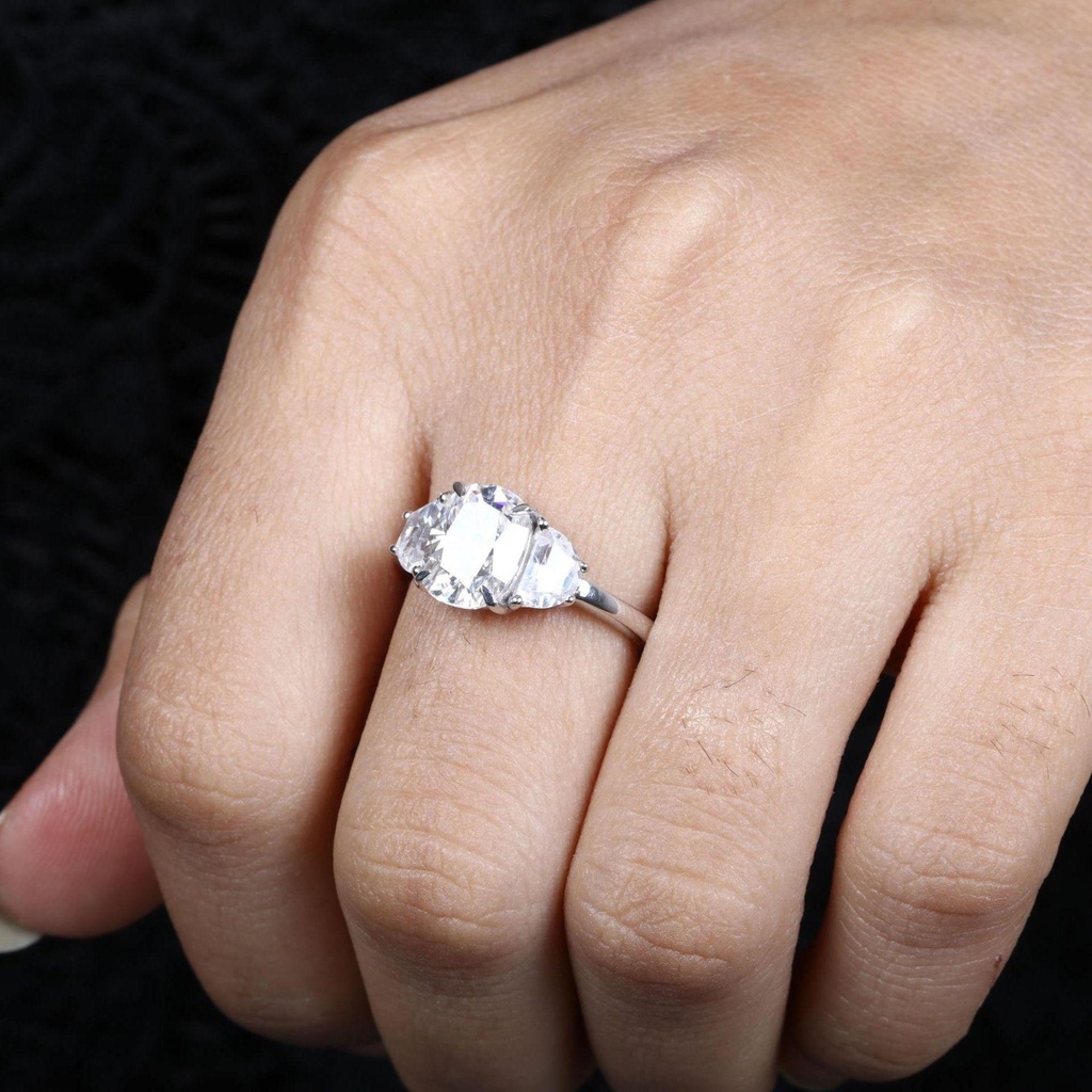 Elongated Cushion Diamond Engagement Ring for Women Ring