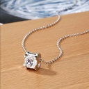 2Ct Round Moissanite Pendant White Gold | Sterling Silver or Rose gold Solitaire Pendant With Free Silver Chain