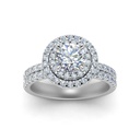 Round Halo Diamond Engagement Ring for Women Ring