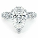 Pear Cut Moissanite Diamond Ring, 14K Gold Plated Engagement Ring, Solitaire Pear Shaped Ring, Proposal Ring, Delicate Pear Ring