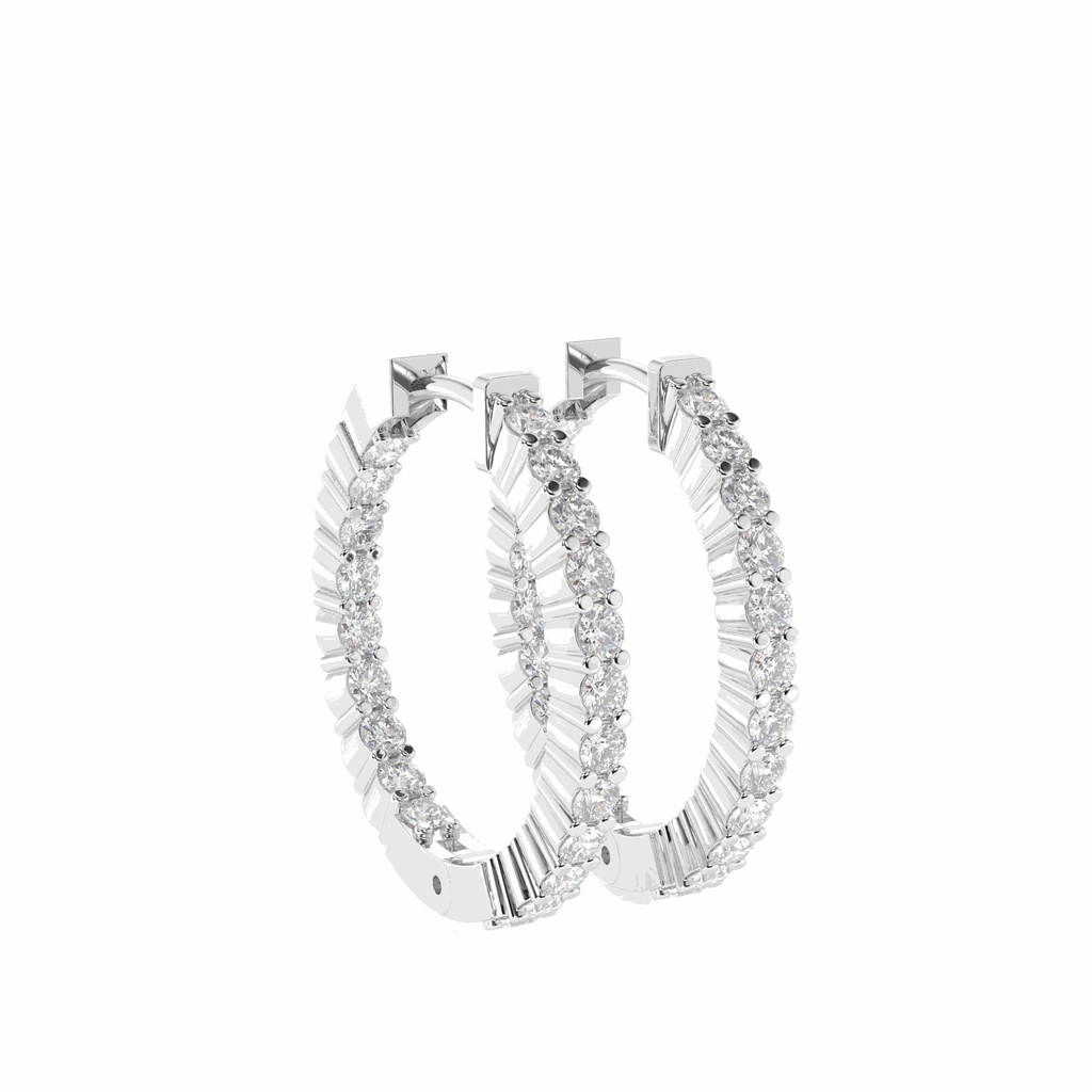  Round Cut  Inside Out Hoop Earrings