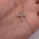 14Kt Gold  Diamond Necklace, Diamond Cross Necklace, Natural Diamond Pendant, Real Diamond Necklace, Unisex