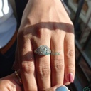 RITZIN | Art Deco Round Engagement Ring with  Diamond-Like Stone, Vintage Design in