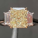 Radiant Three Stone  Engagement Ring for Her