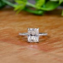 Radiant Stone 1.50 CT, Moissanite Solitaire With Accents Engagement Ring for Women, Birthday Gift, Perfect Proposal Ring, Custom Order