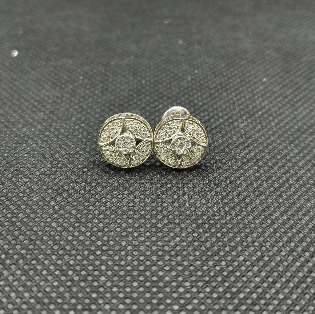 Round Brilliant  Diamond Earrings, Wedding Earrings, Diamond Studs for Her, Halo Earrings, Screw/Push Back Earrings