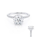Hidden Halo White Round Cut Cubic Zirconia In 925 Sterling Silver Ring For Engagement