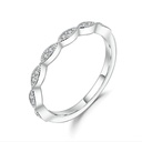 Half Eternity White Round Cut Cubic Zirconia In 925 Sterling Silver Ring For Engagement